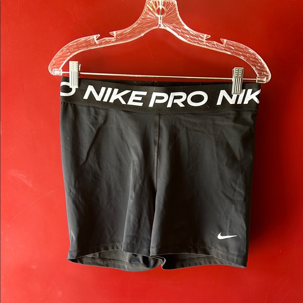 Nike Pro Black Shorts with White Logo